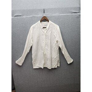Liz Claiborne Lizsport Womens White Button-Up Long Sleeve Lightweight linen